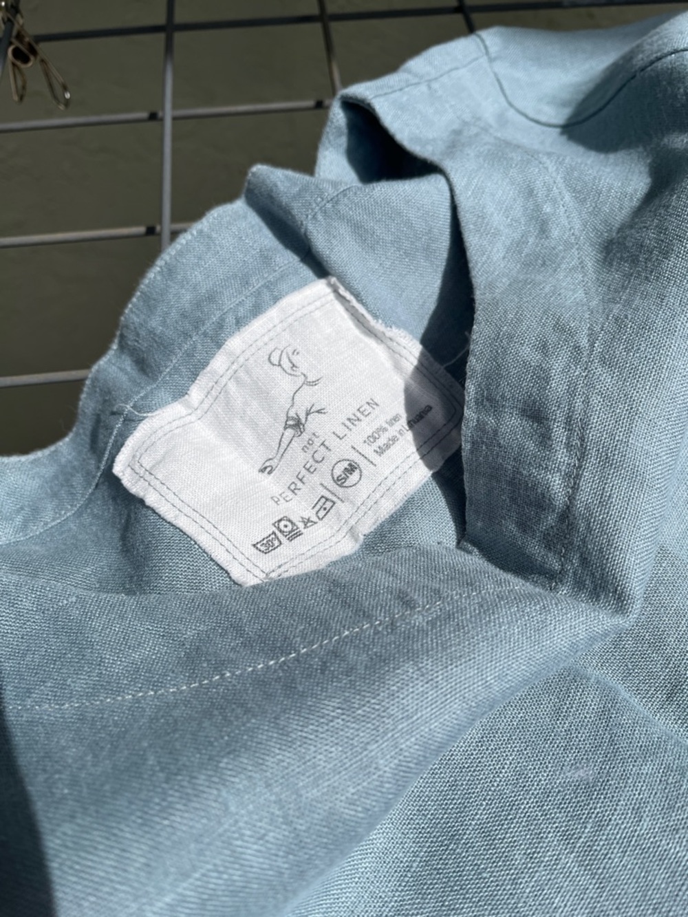 notPERFECTLINEN January Top in Aqua Green Linen, S/M - Picture 7 of 7